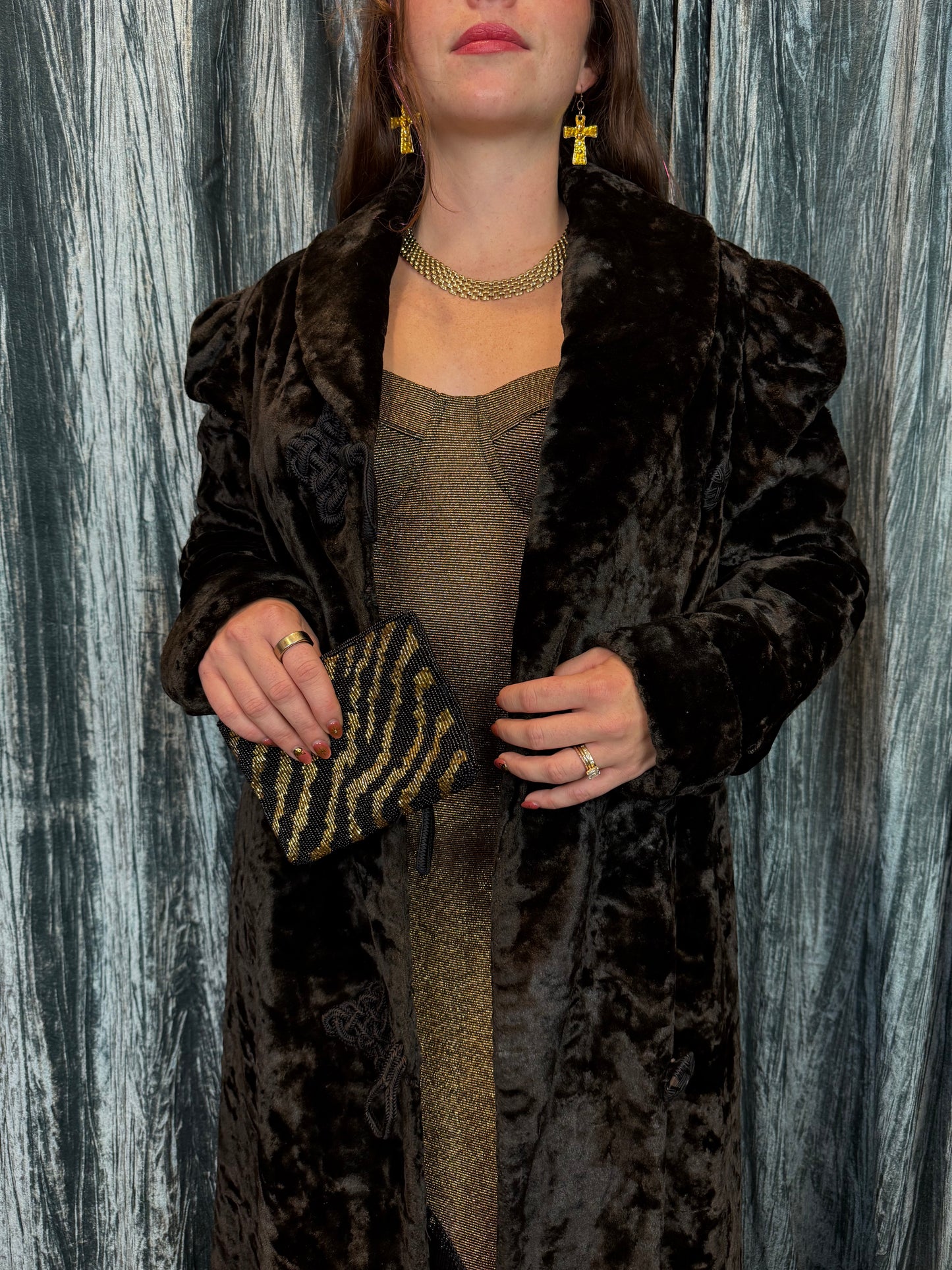 Crush On You Black Velvet Coat