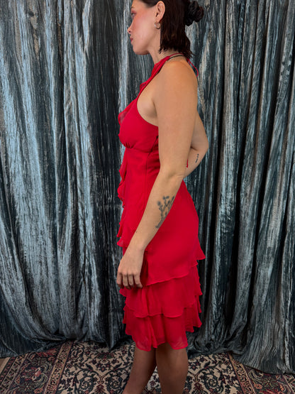 Red Sangria Silk Dress