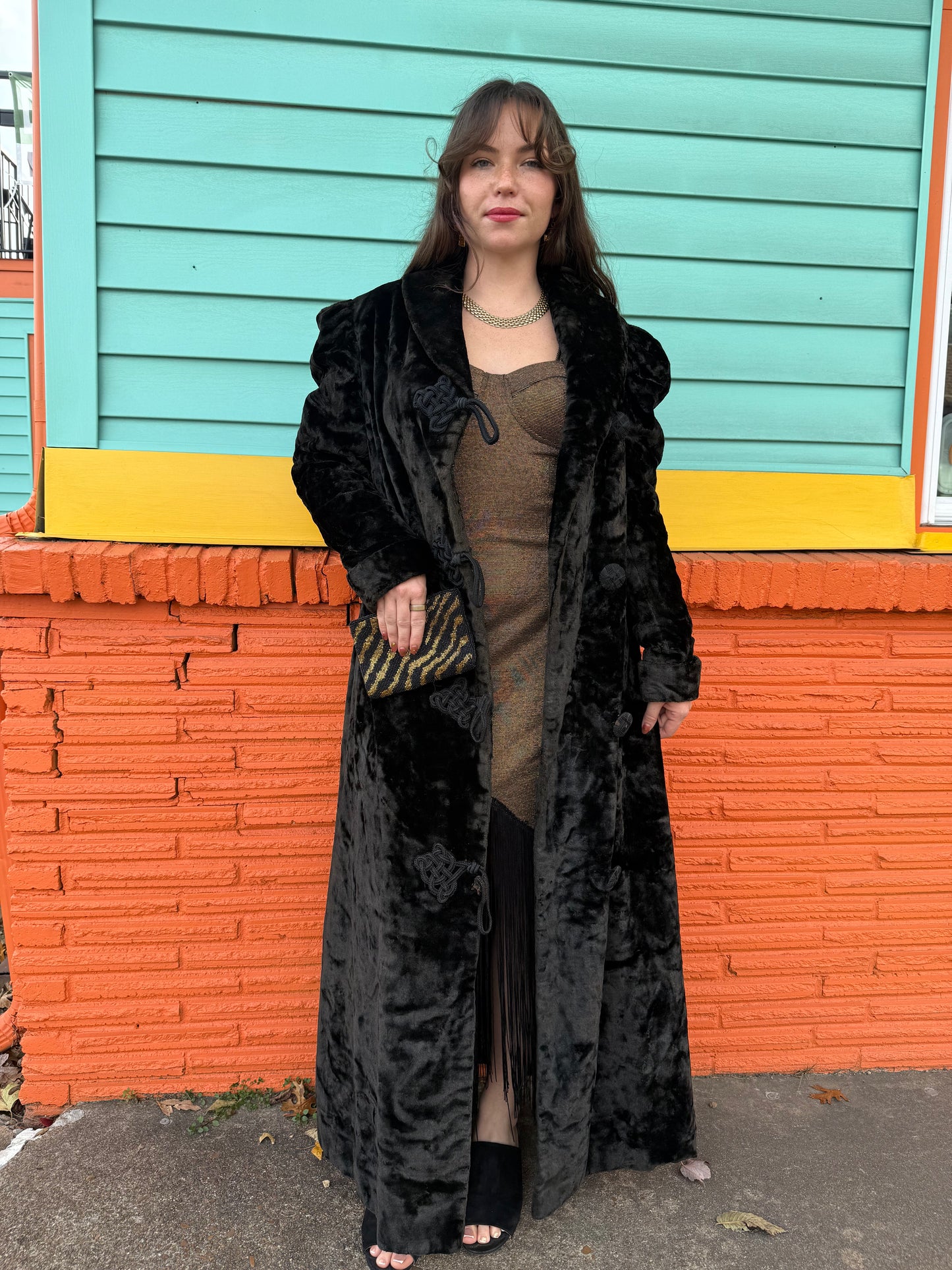 Crush On You Black Velvet Coat