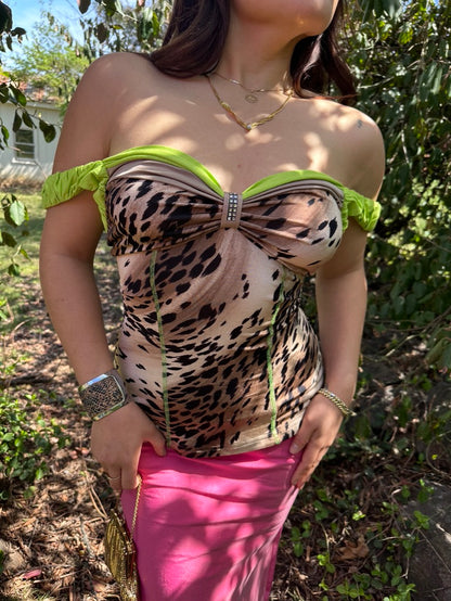 Y2K Italian Animal Print Cami
