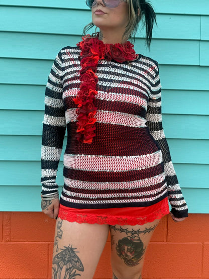 Y2K Stripe Sequin Coverup