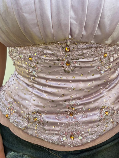 Y2K Lavender Beaded Corset