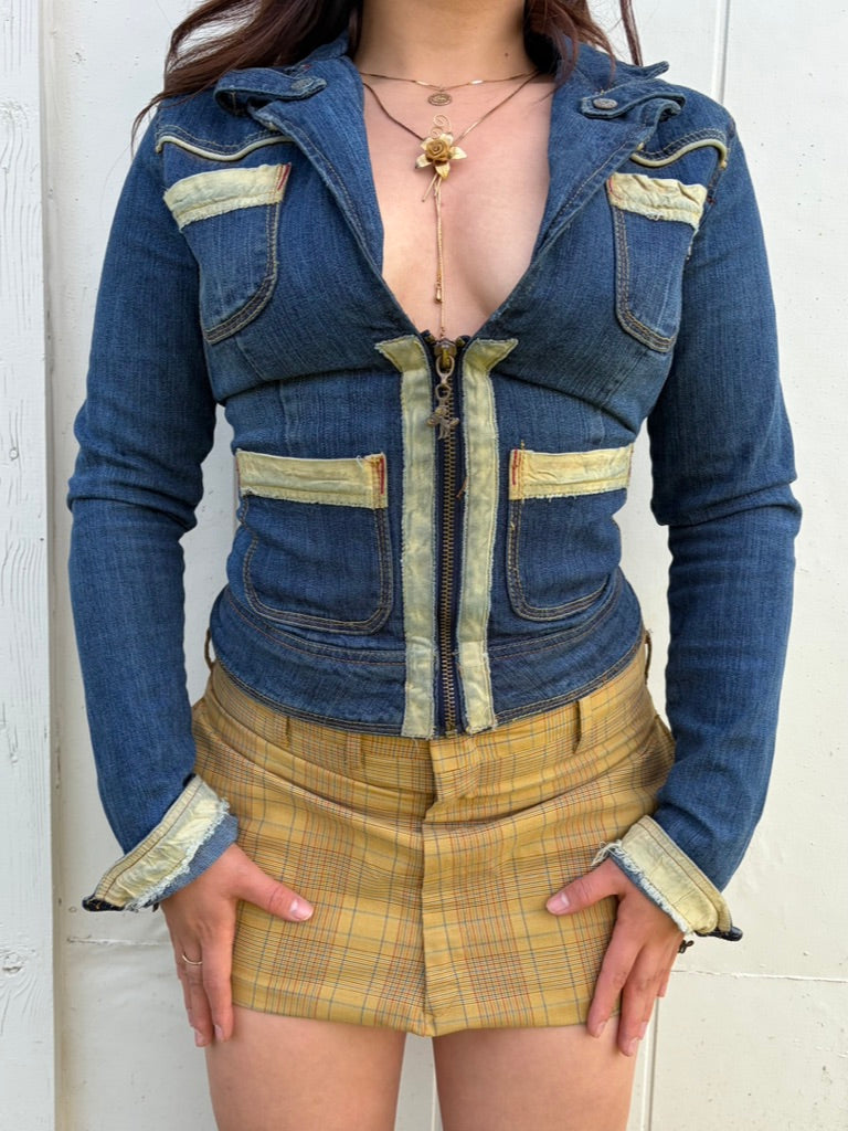 Y2K Denim Dream Zip Up Jacket