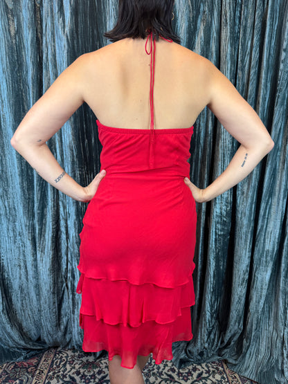 Red Sangria Silk Dress
