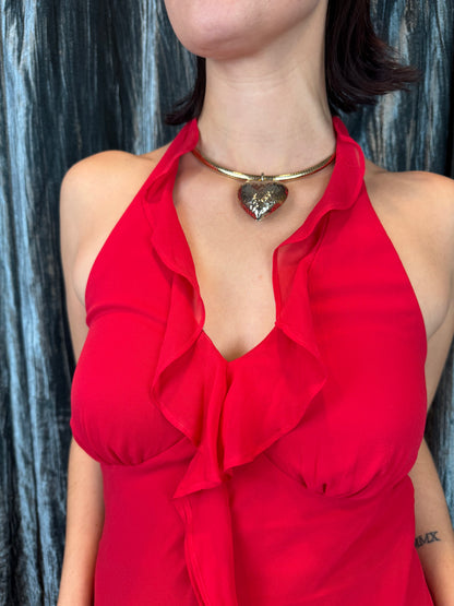 Red Sangria Silk Dress