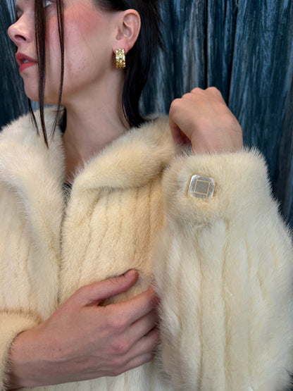 White Mink Fur Coat