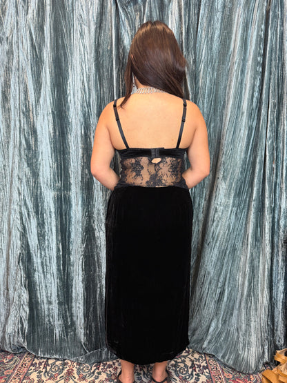 Gothic Velvet and Lace Handmade Top