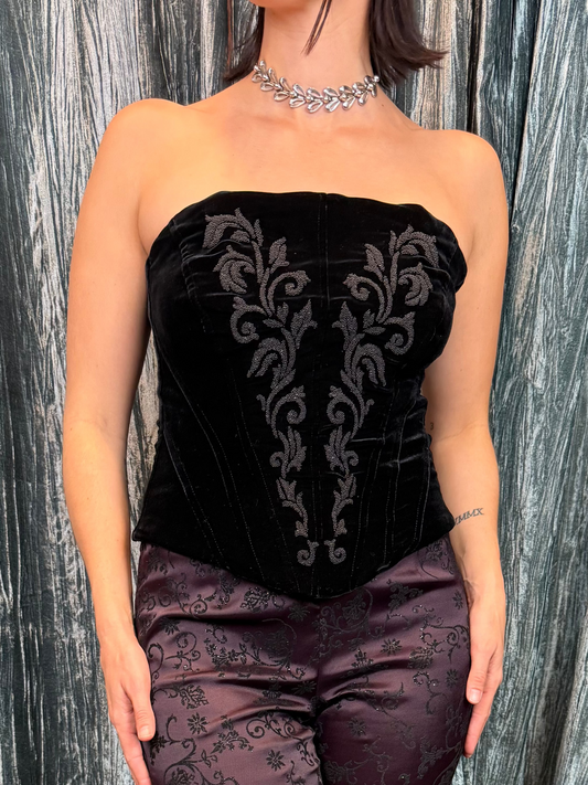 Velvet Embellished Corset