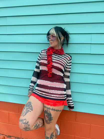 Y2K Stripe Sequin Coverup