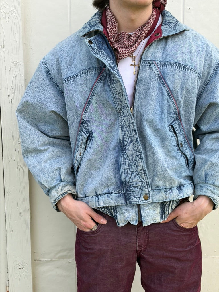 Vintage 1990’s Acid Trip Denim Bomber