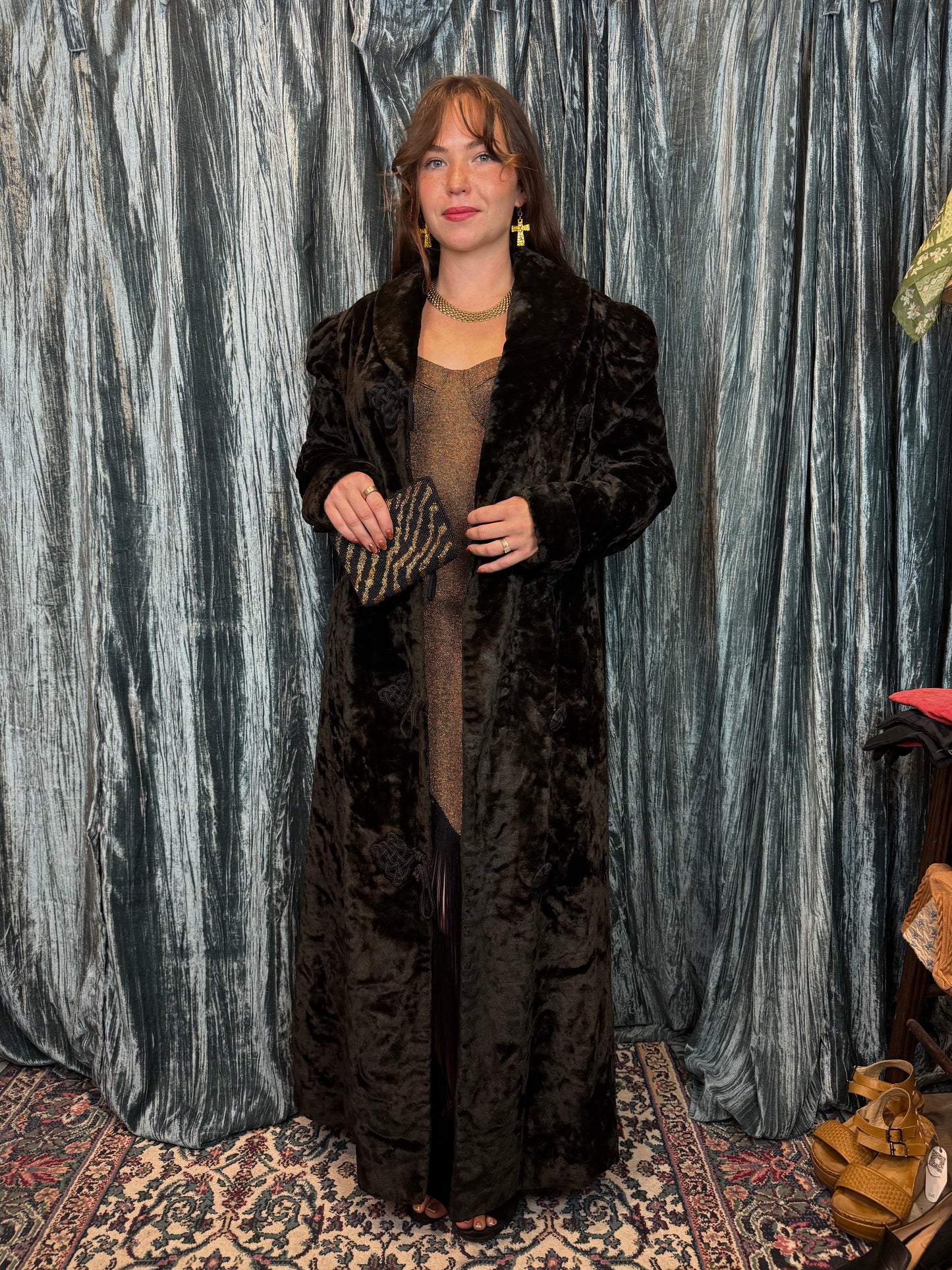 Crush On You Black Velvet Coat