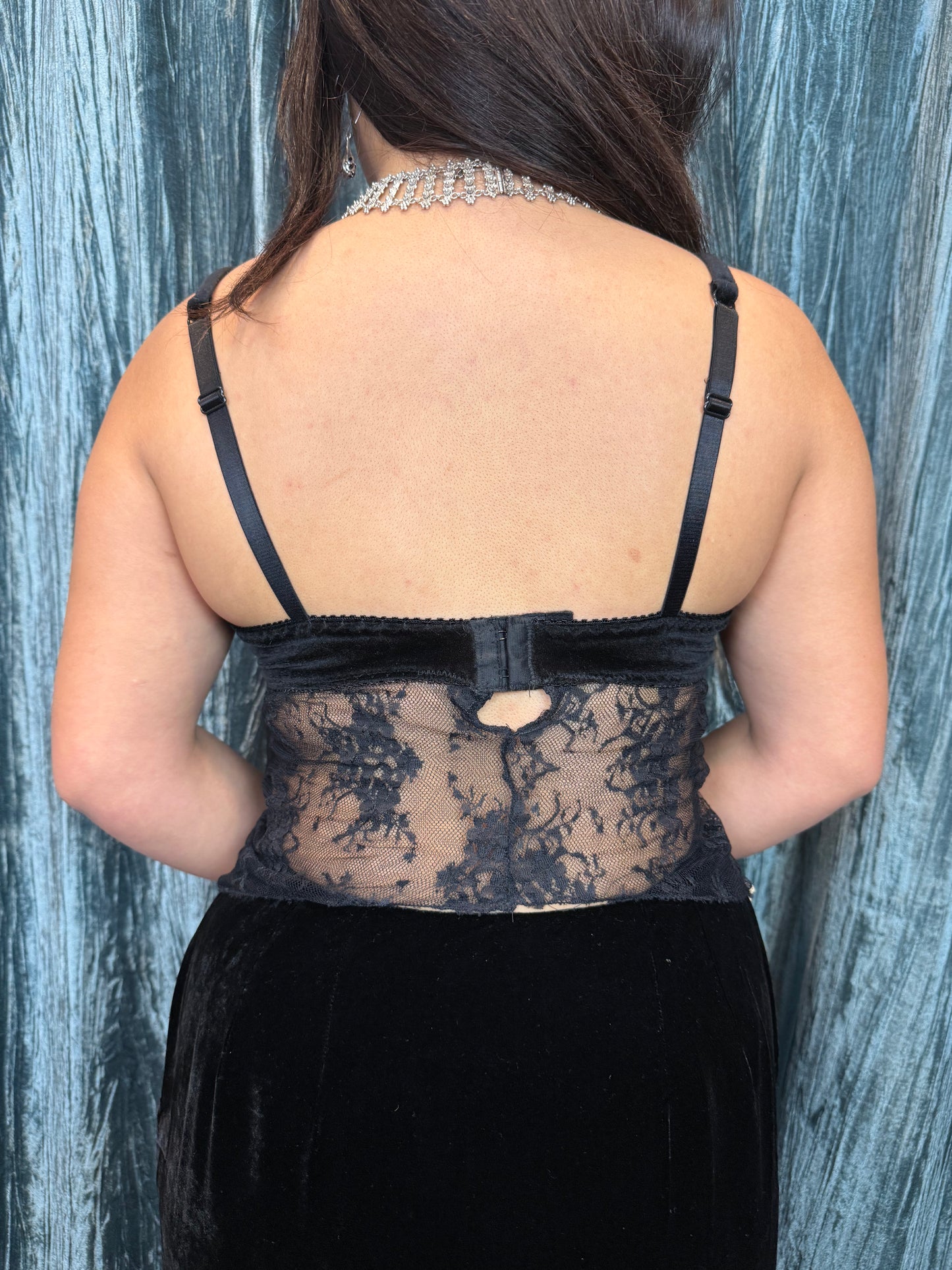 Gothic Velvet and Lace Handmade Top