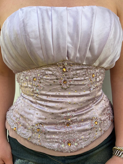 Y2K Lavender Beaded Corset