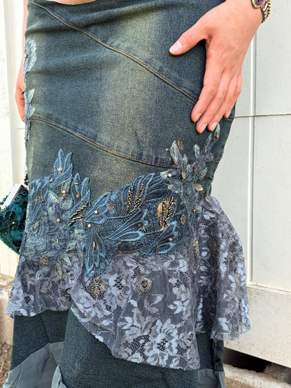 Y2K Mermaid Denim Skirt