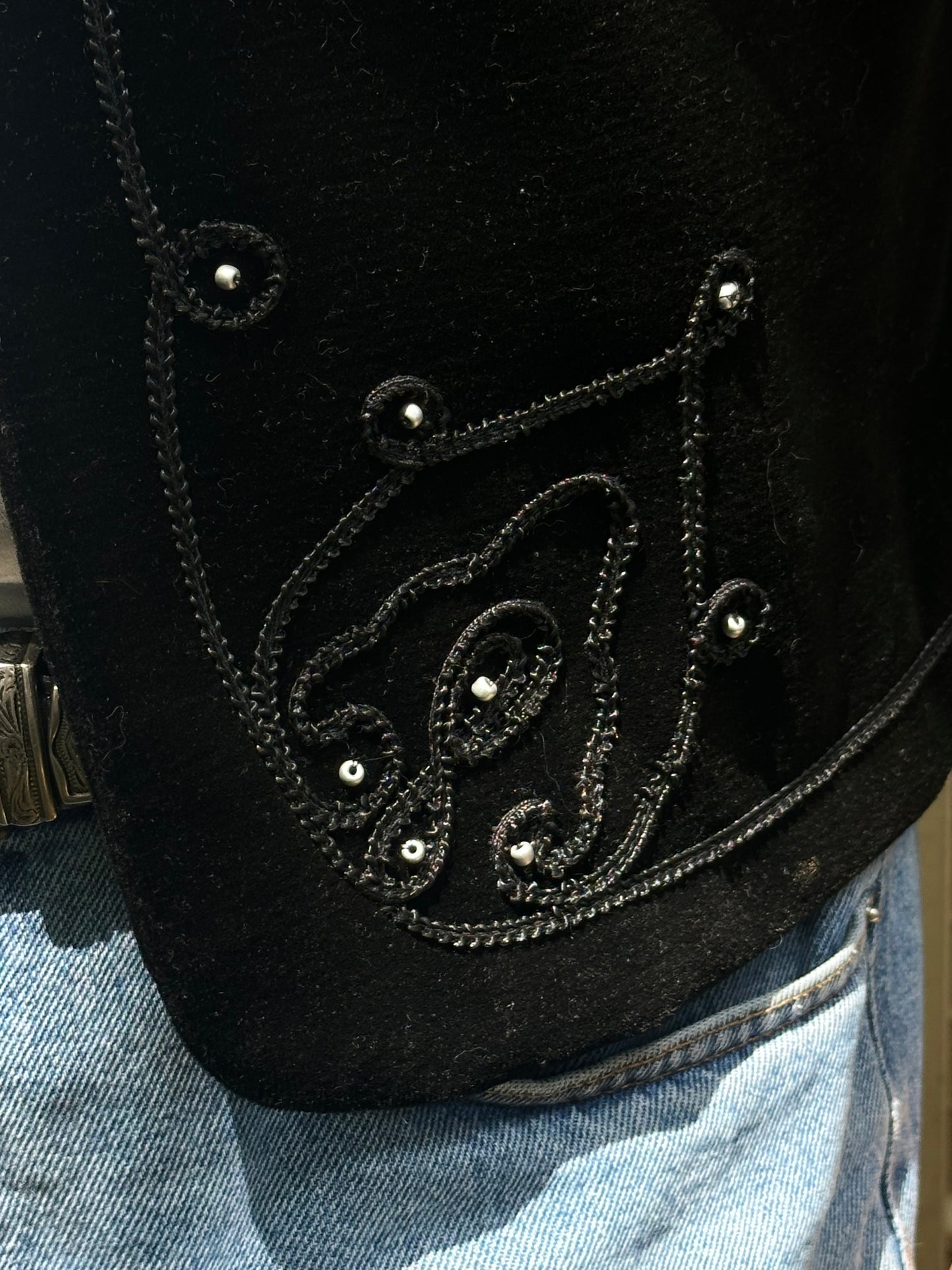 Vintage 1980's Gothic Vaquero Velvet Vest