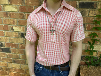 Vintage 1970's Checkered Picnic Polo