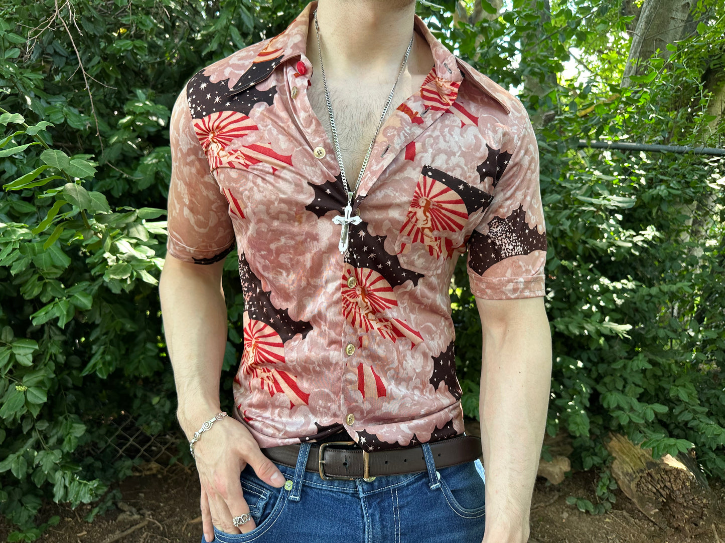 Vintage 1970’s Heavenly Sunset Dagger Collar Shirt