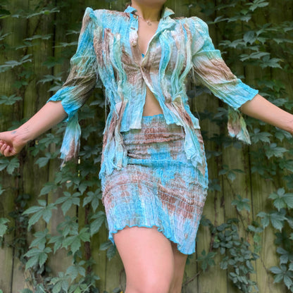 Vintage 1990’s Turquoise Boho 2pc Set