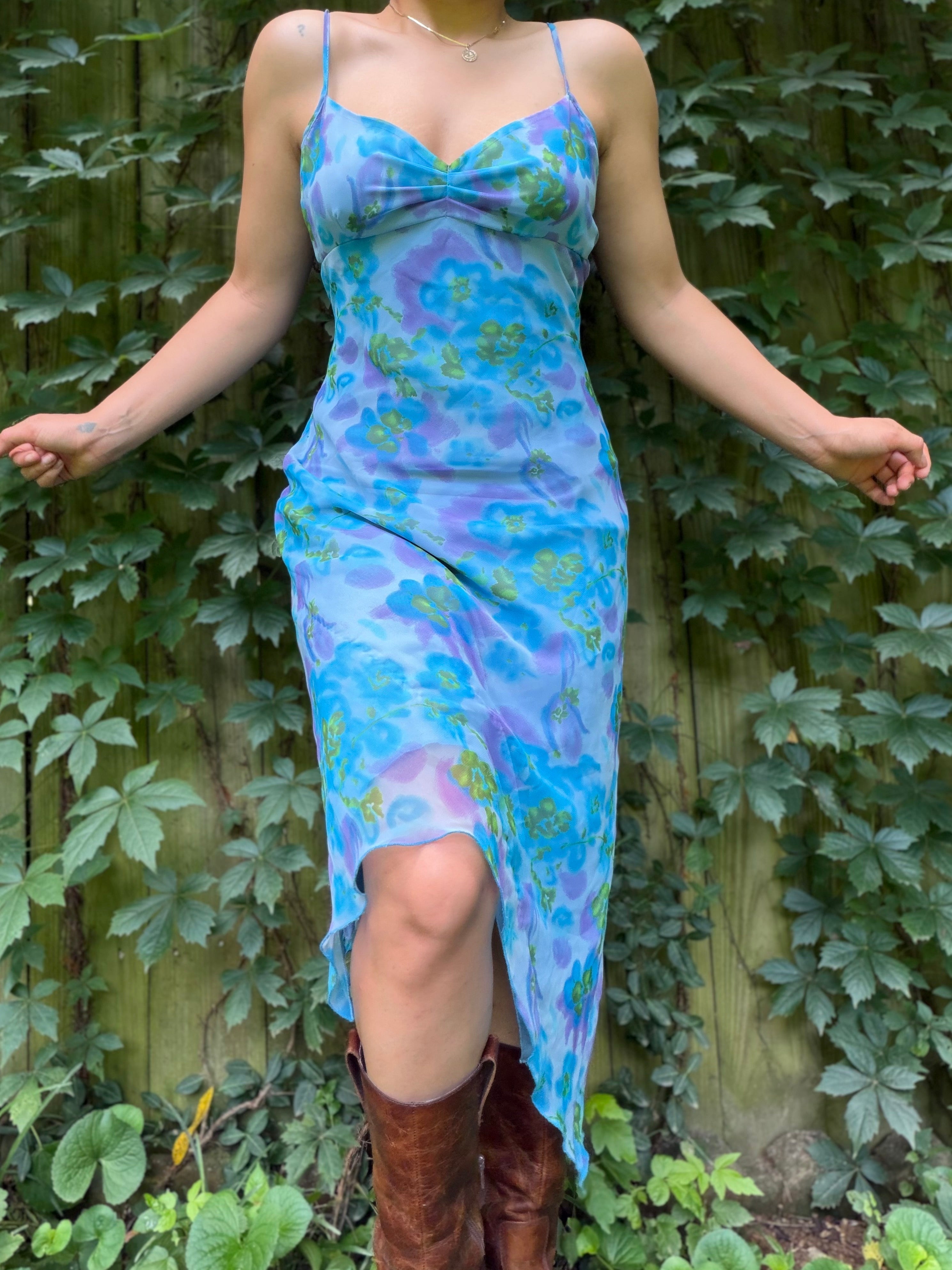 Vintage 1990's Watercolor Midi Dress – Lucky Stars