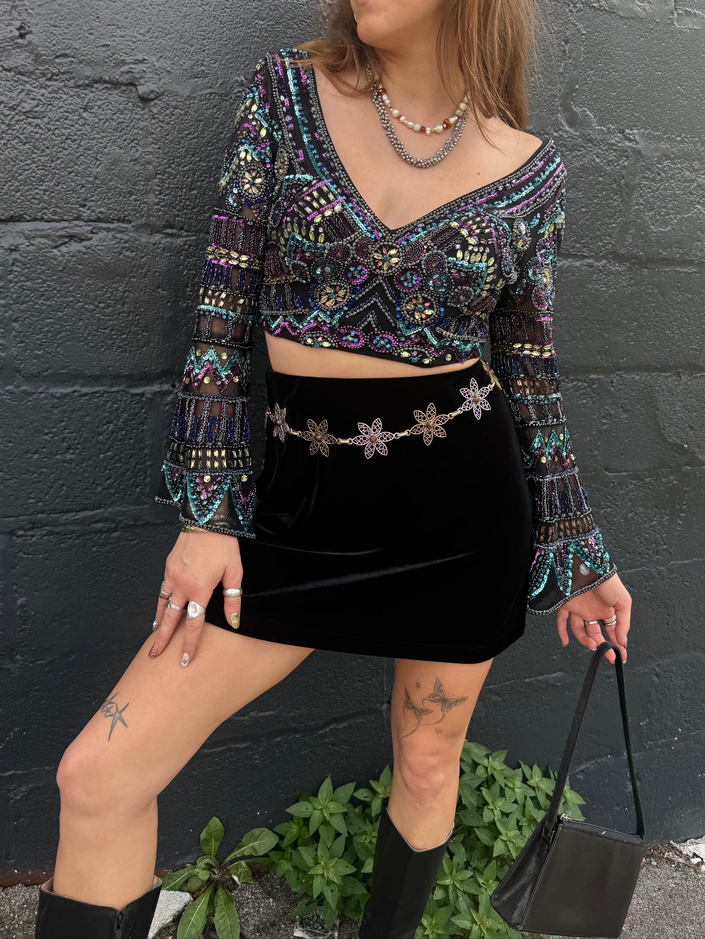Vintage 1990’s Midnight Jewels Top