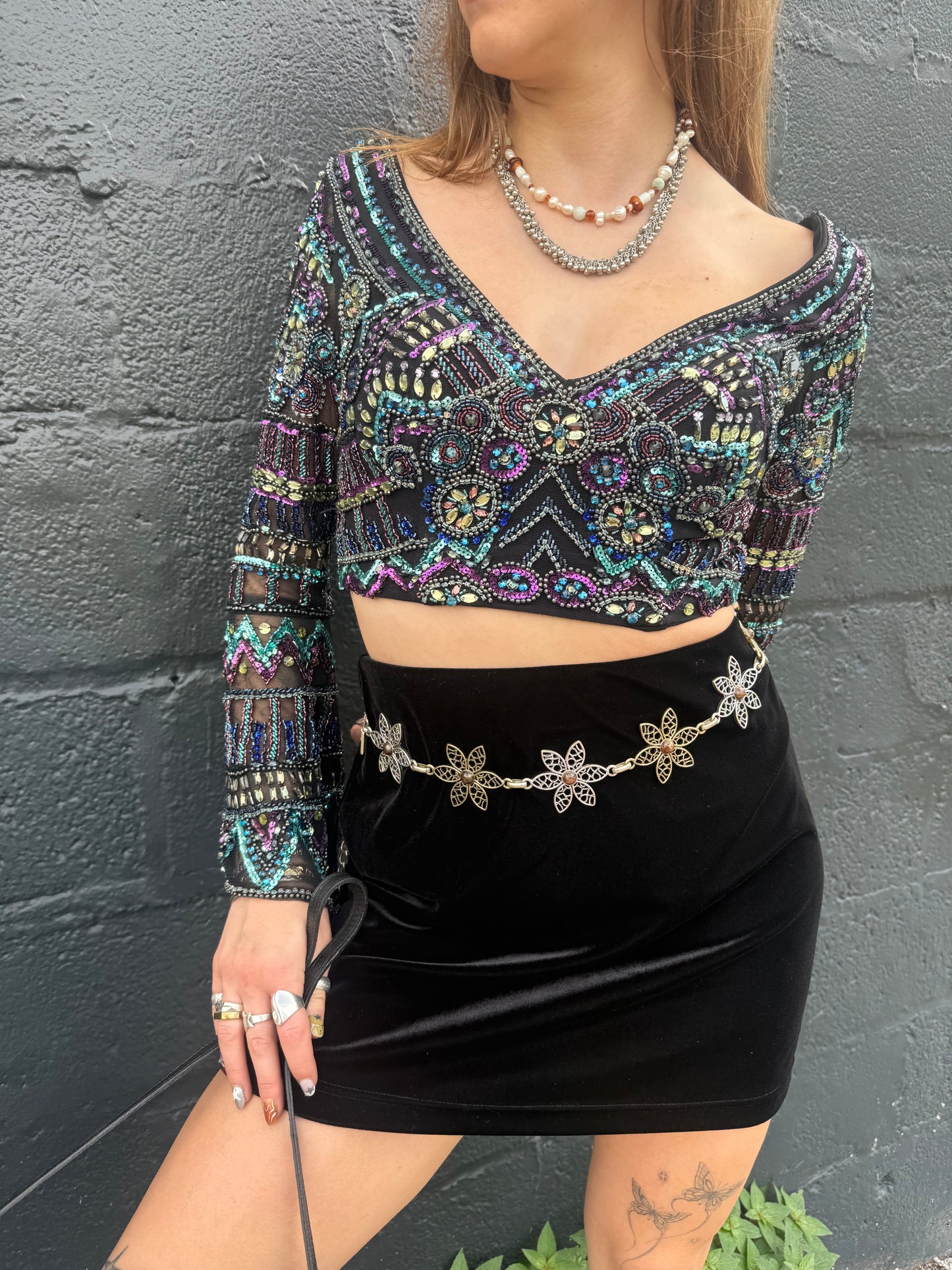 Vintage 1990’s Midnight Jewels Top