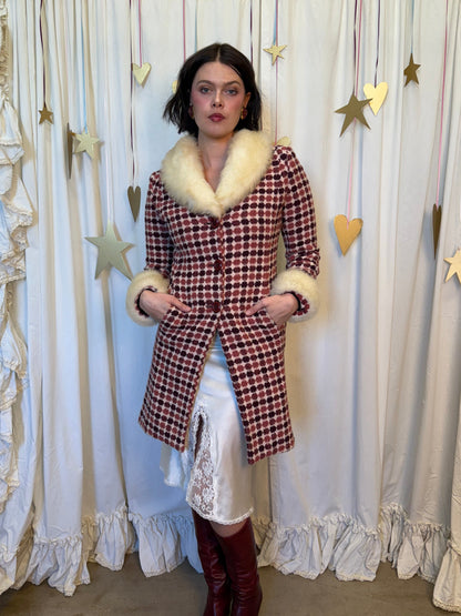 Vintage 1970's Polka Dot Penny Lane Coat