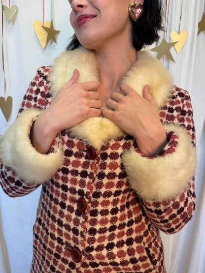 Vintage 1970's Polka Dot Penny Lane Coat