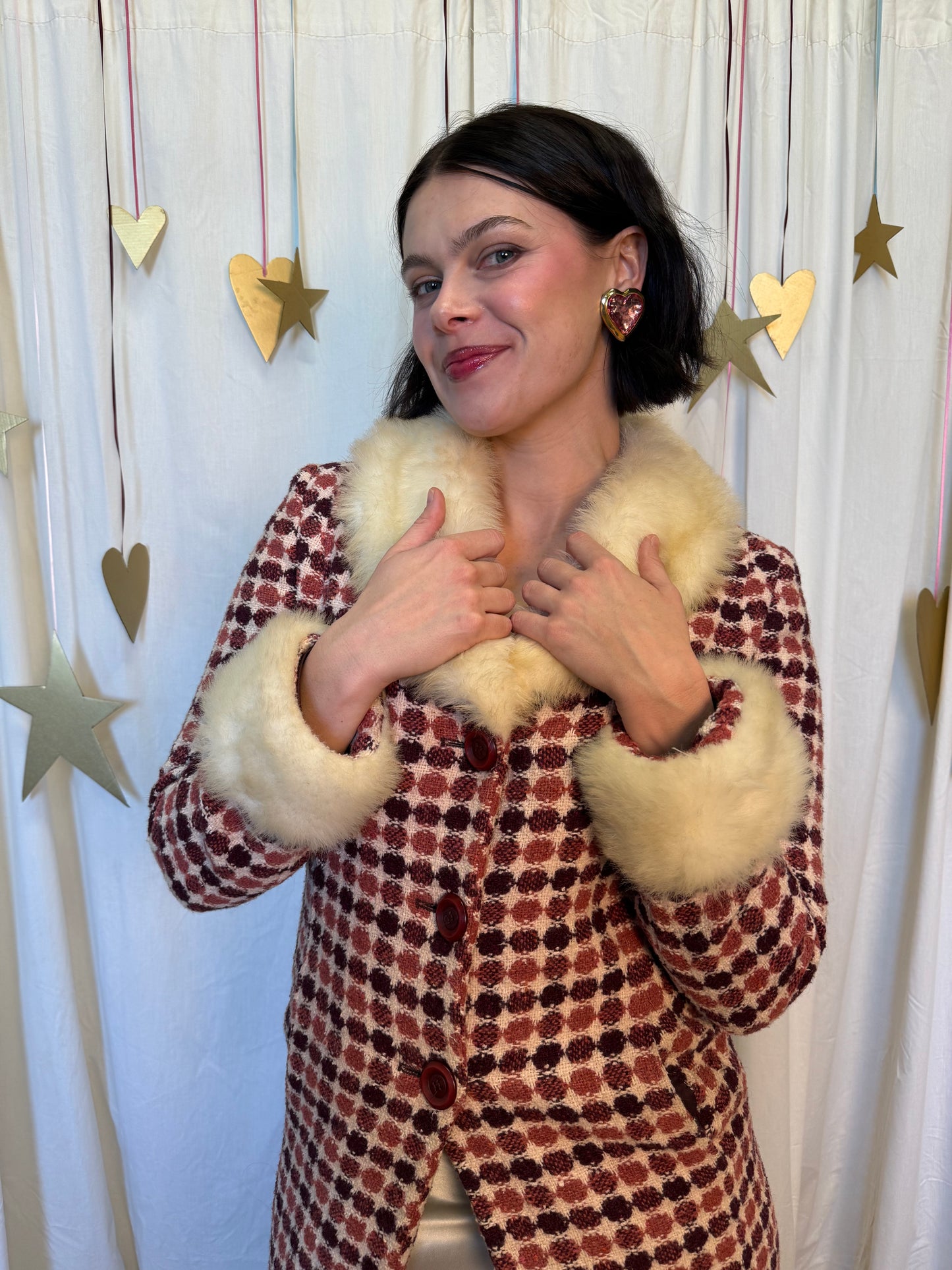 Vintage 1970's Polka Dot Penny Lane Coat