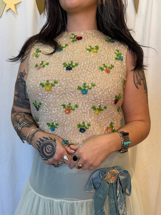Vintage 1950's Lovers Garden Top