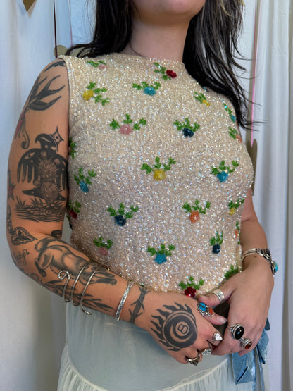 Vintage 1950's Lovers Garden Top