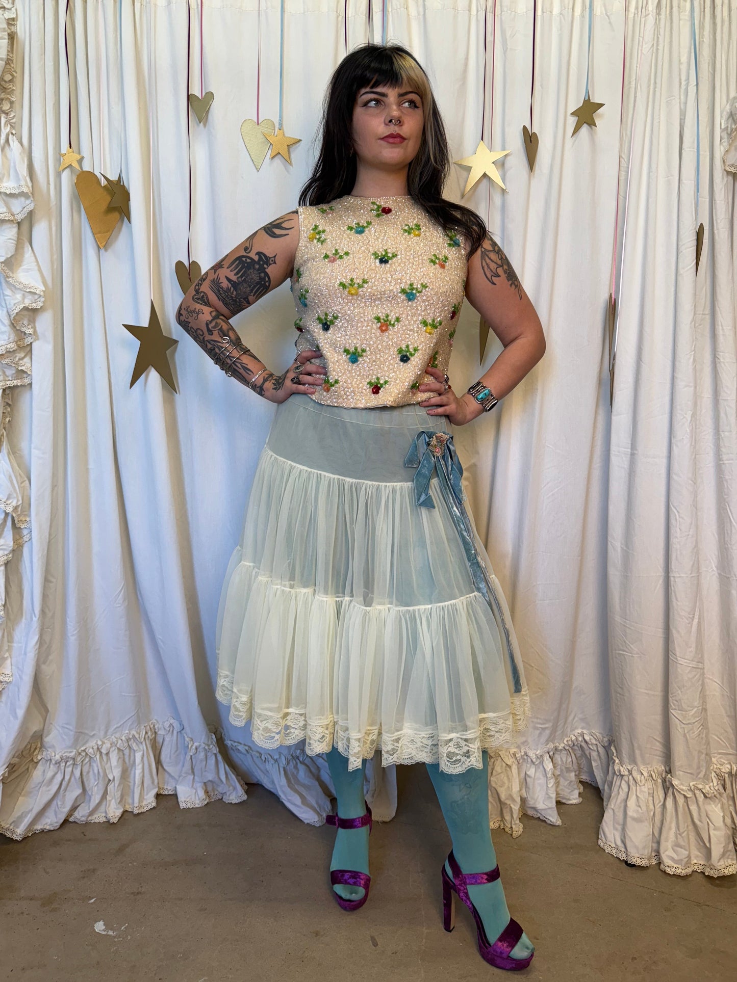 Vintage 1950's Lovers Garden Top
