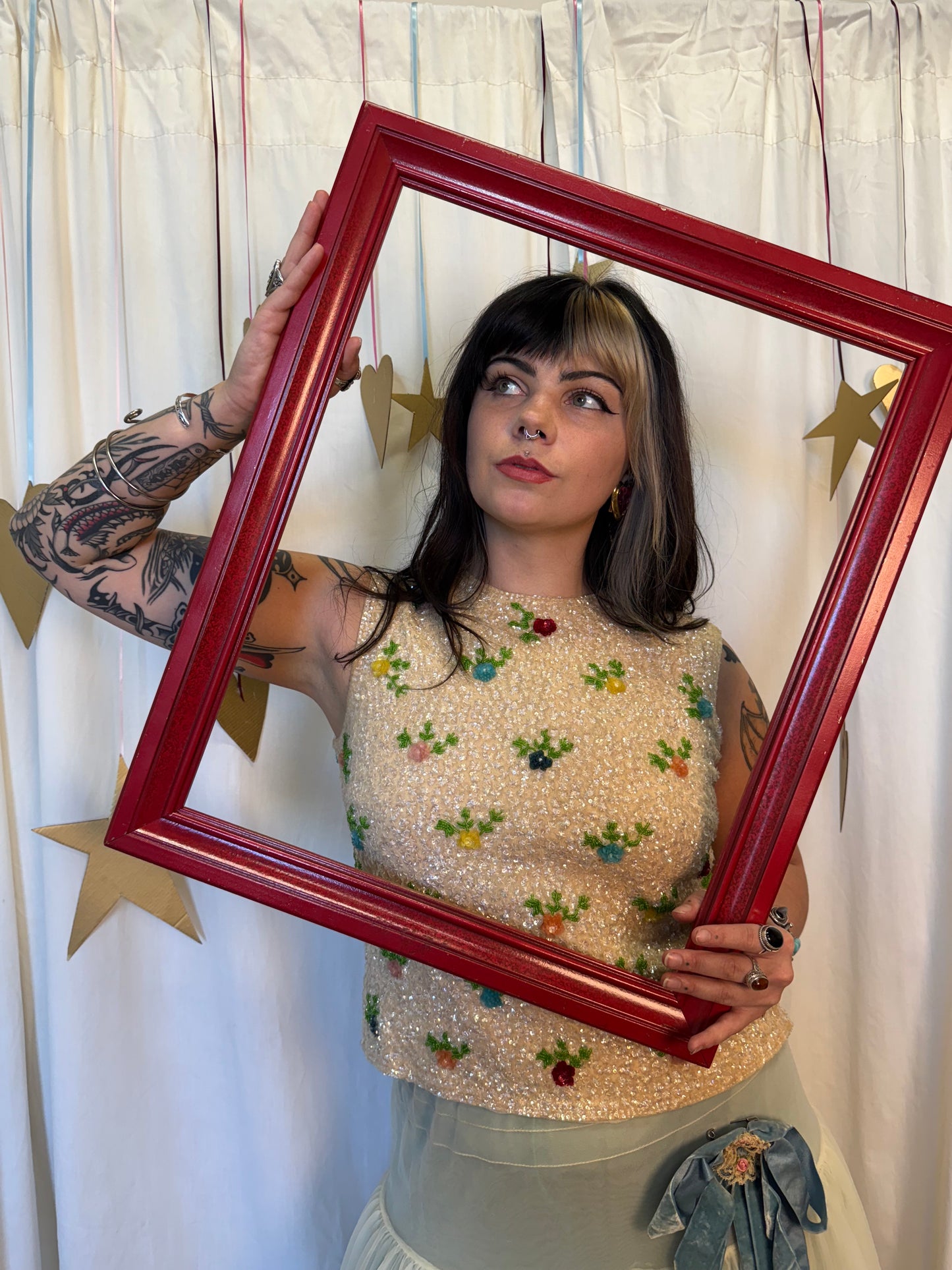 Vintage 1950's Lovers Garden Top