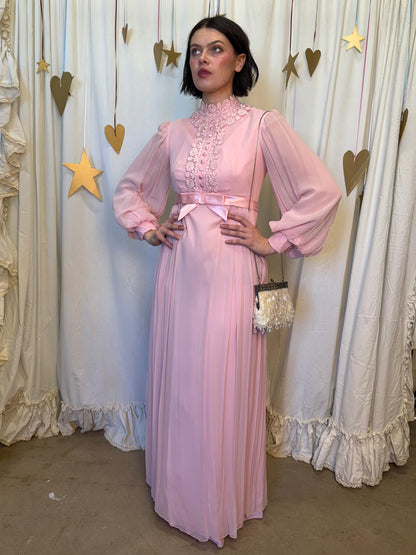 Vintage 1970's Babydoll Chiffon Gown