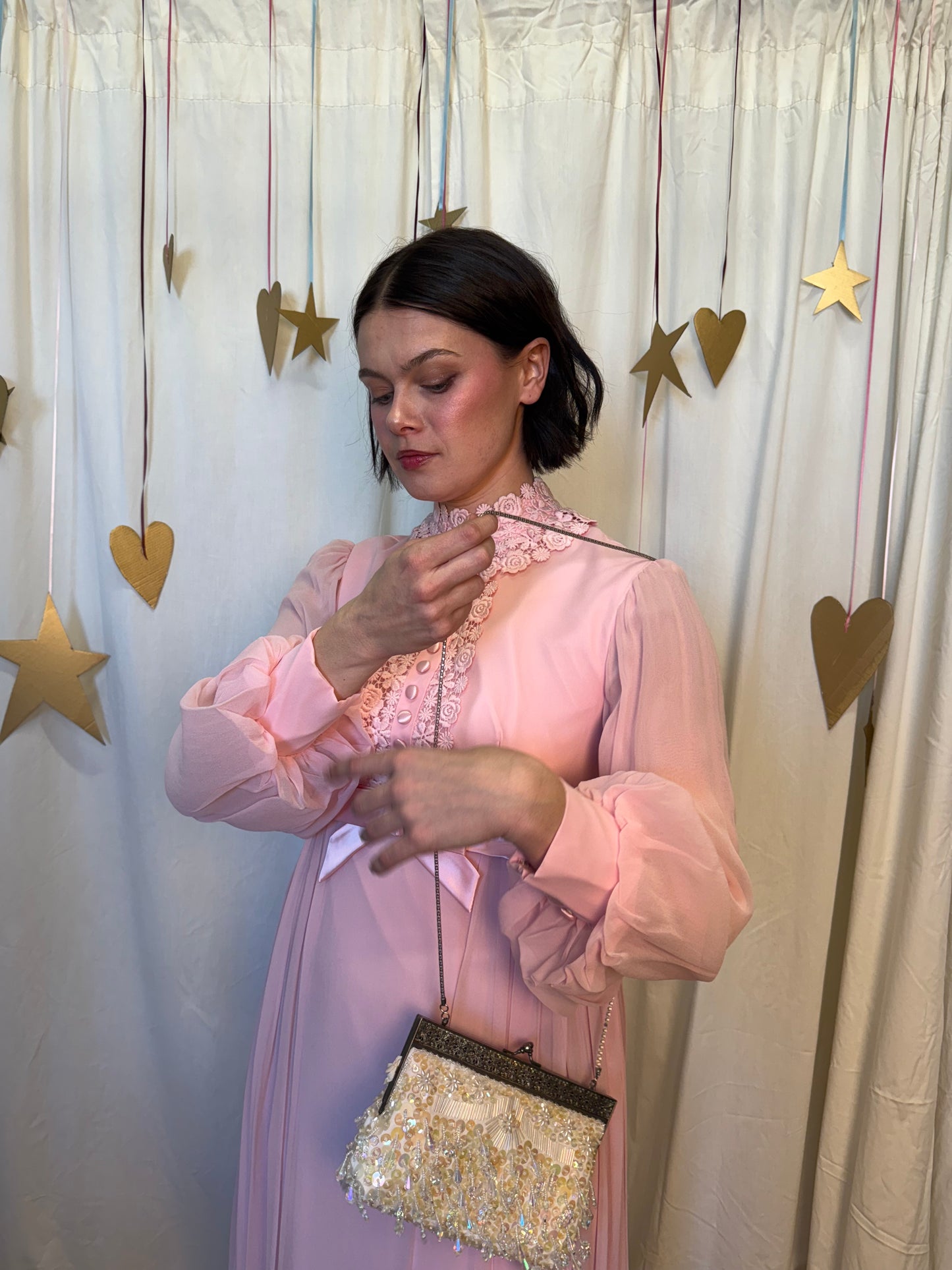 Vintage 1970's Babydoll Chiffon Gown