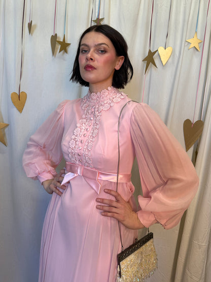 Vintage 1970's Babydoll Chiffon Gown