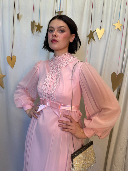 Vintage 1970's Babydoll Chiffon Gown