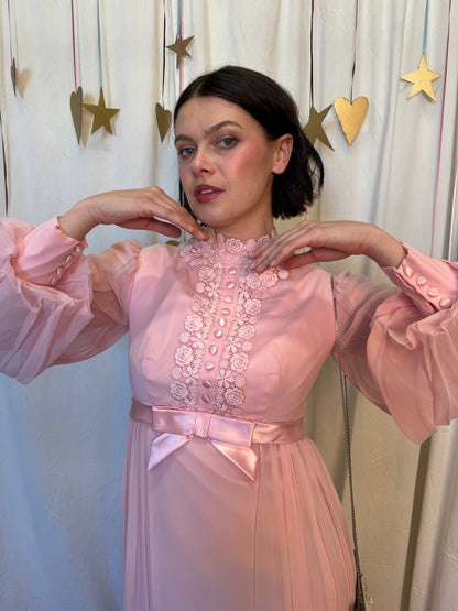 Vintage 1970's Babydoll Chiffon Gown