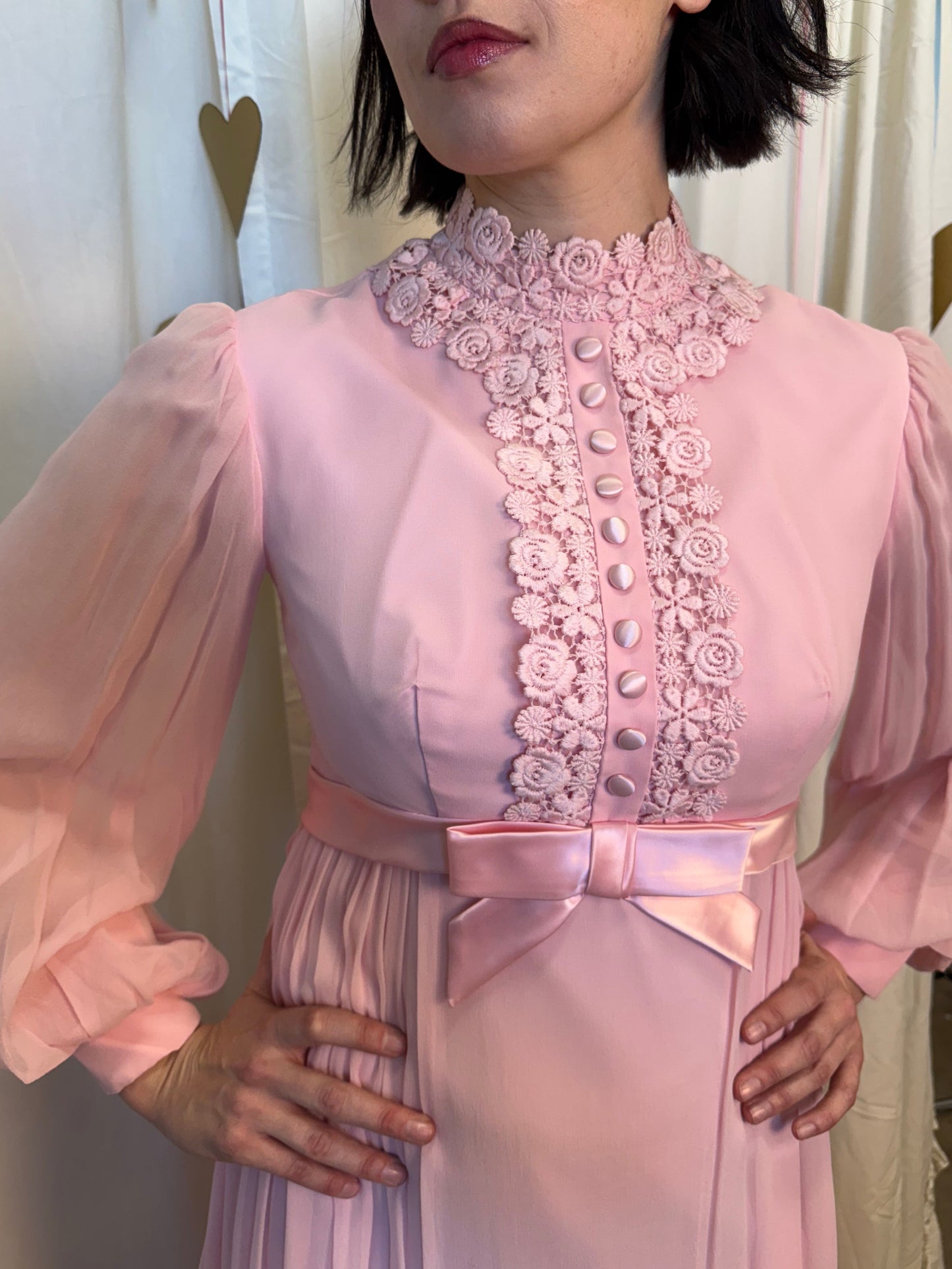 Vintage 1970's Babydoll Chiffon Gown