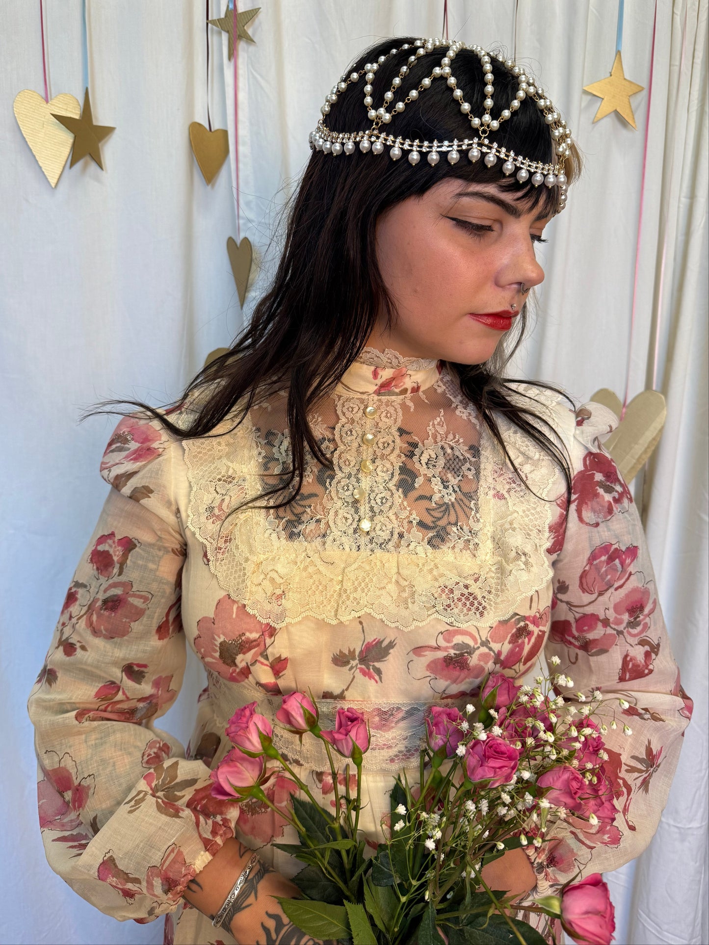 Vintage 1970's Bouquet Prairie Dress