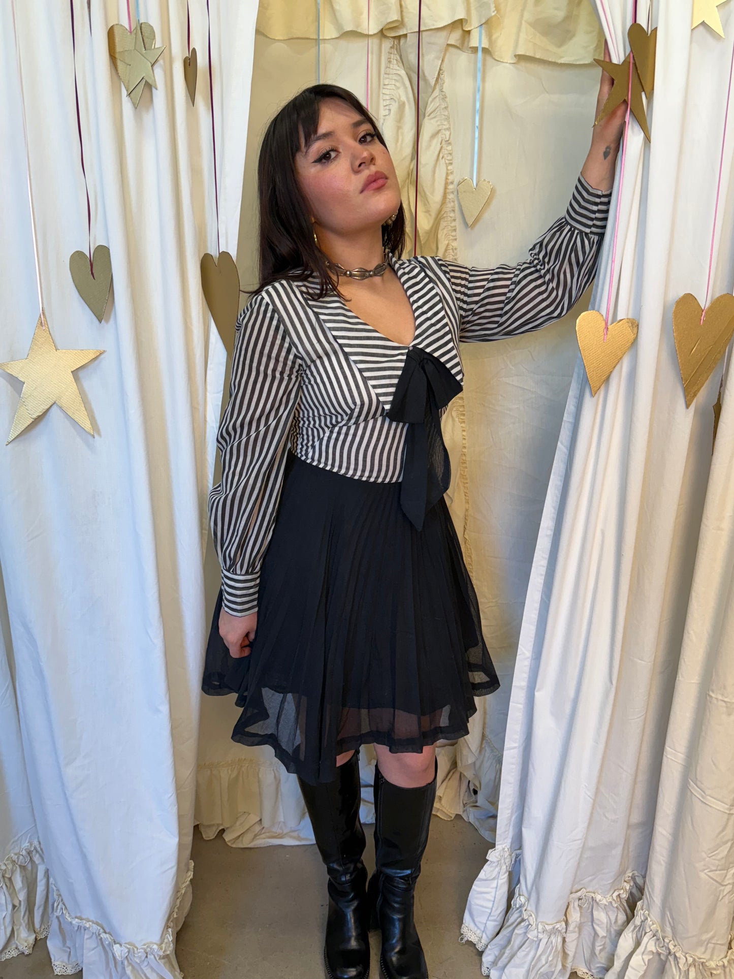 Vintage 1960's Noir Ingénue Dress