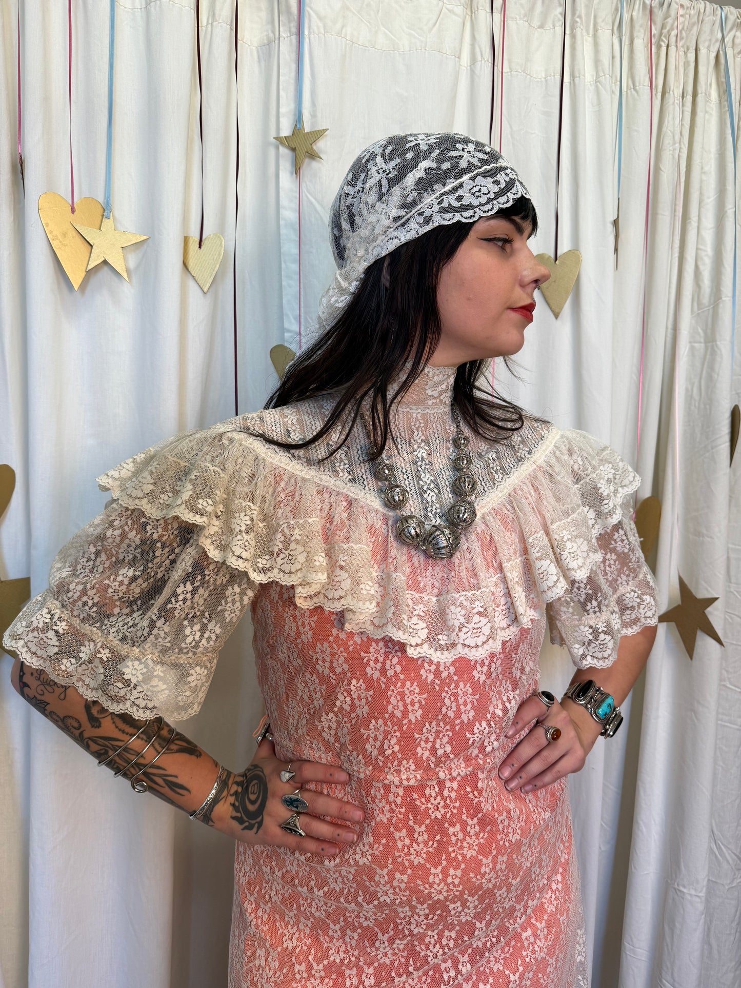 Vintage 1970's Blush Meadow Dress