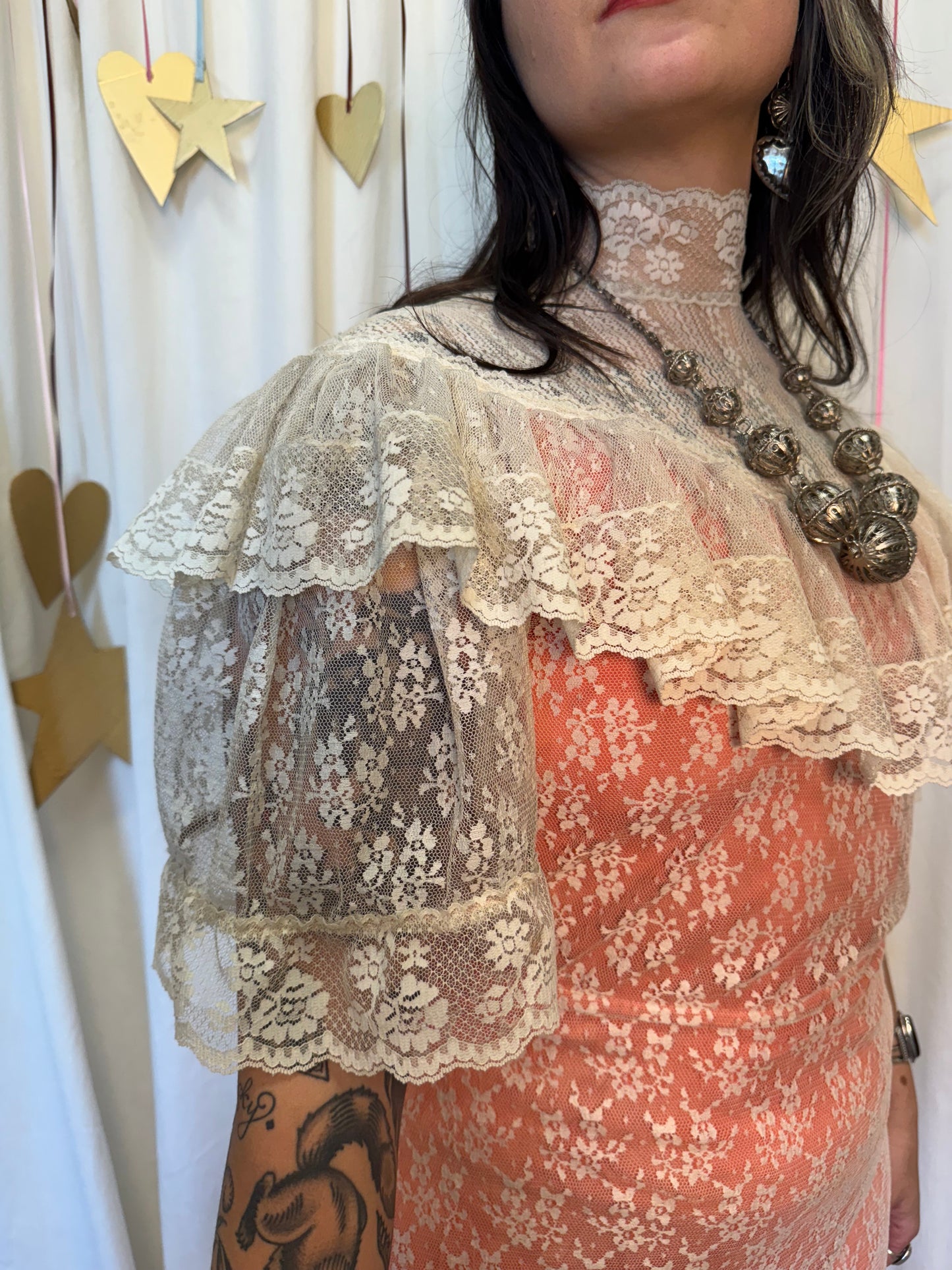 Vintage 1970's Blush Meadow Dress