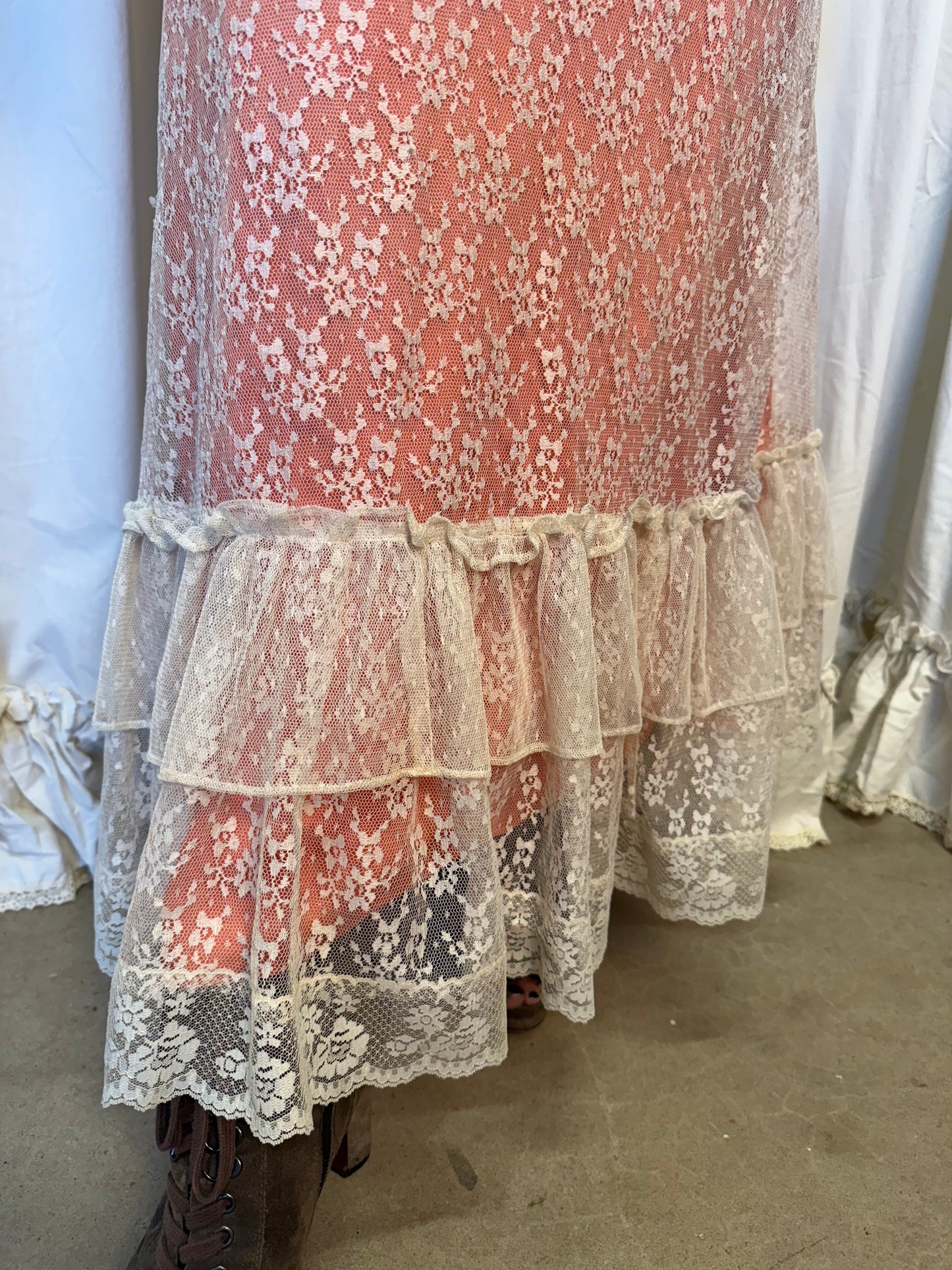 Vintage 1970's Blush Meadow Dress
