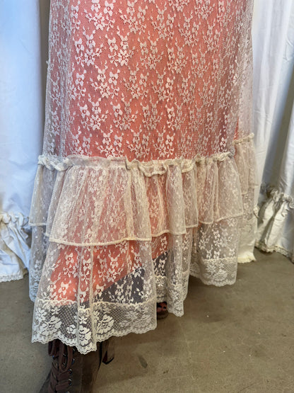 Vintage 1970's Blush Meadow Dress