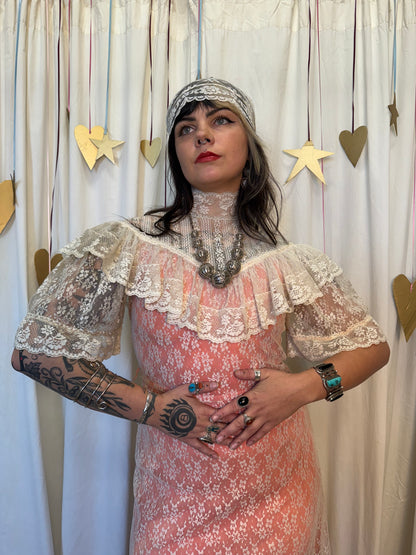 Vintage 1970's Blush Meadow Dress