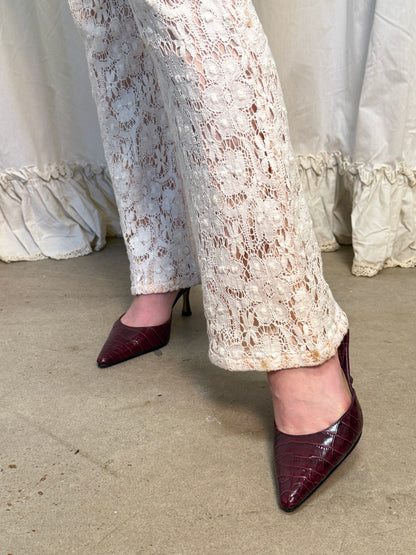 Y2k Lace Hip Hugger Pants