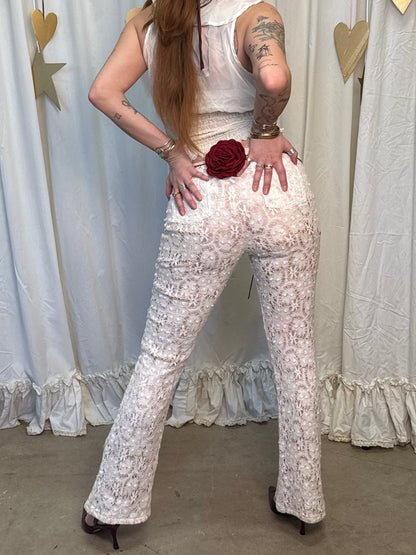 Y2k Lace Hip Hugger Pants