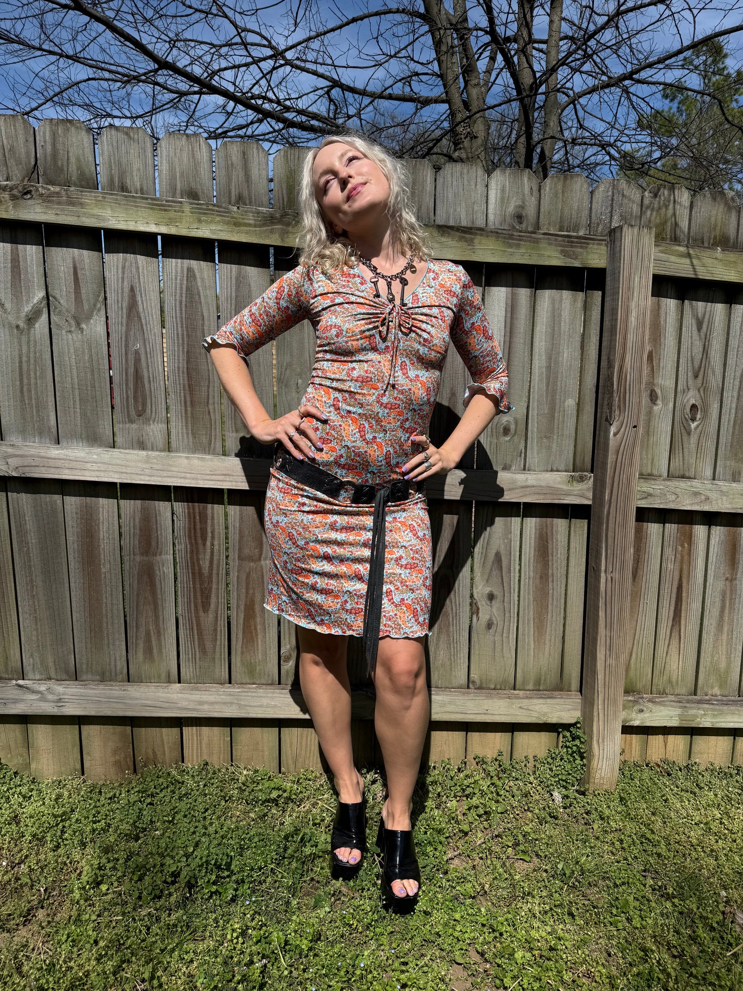 Y2K Does 70’s Paisley Fit Dress