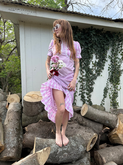 Vintage 1970’s Peony Squiggle Prairie Dress