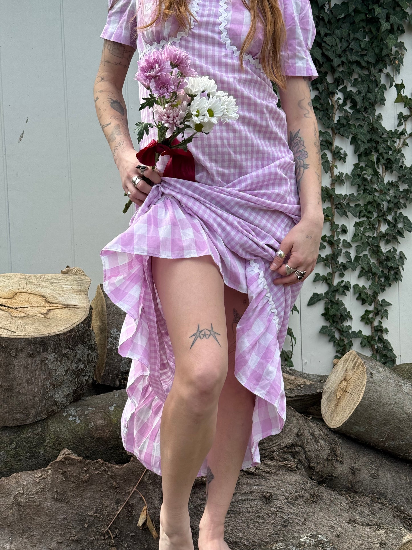 Vintage 1970’s Peony Squiggle Prairie Dress